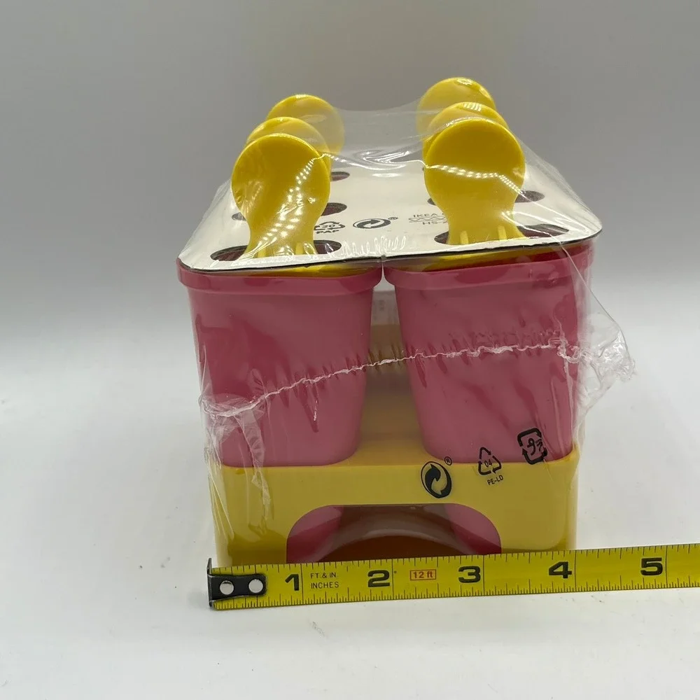 IKEA Chosigt Ice Pop Maker Set 6 Molds Pink Yellow 802.084.78 New